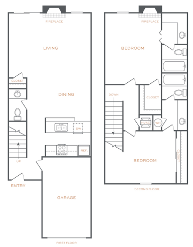 floor plan for the two bedroom apartment at The  Laney